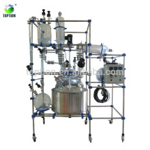 Cap Style Jacketed Glass Reactor-TOPTION- PTFE sealsdouble layer glass reactor TOPT-30L for sale